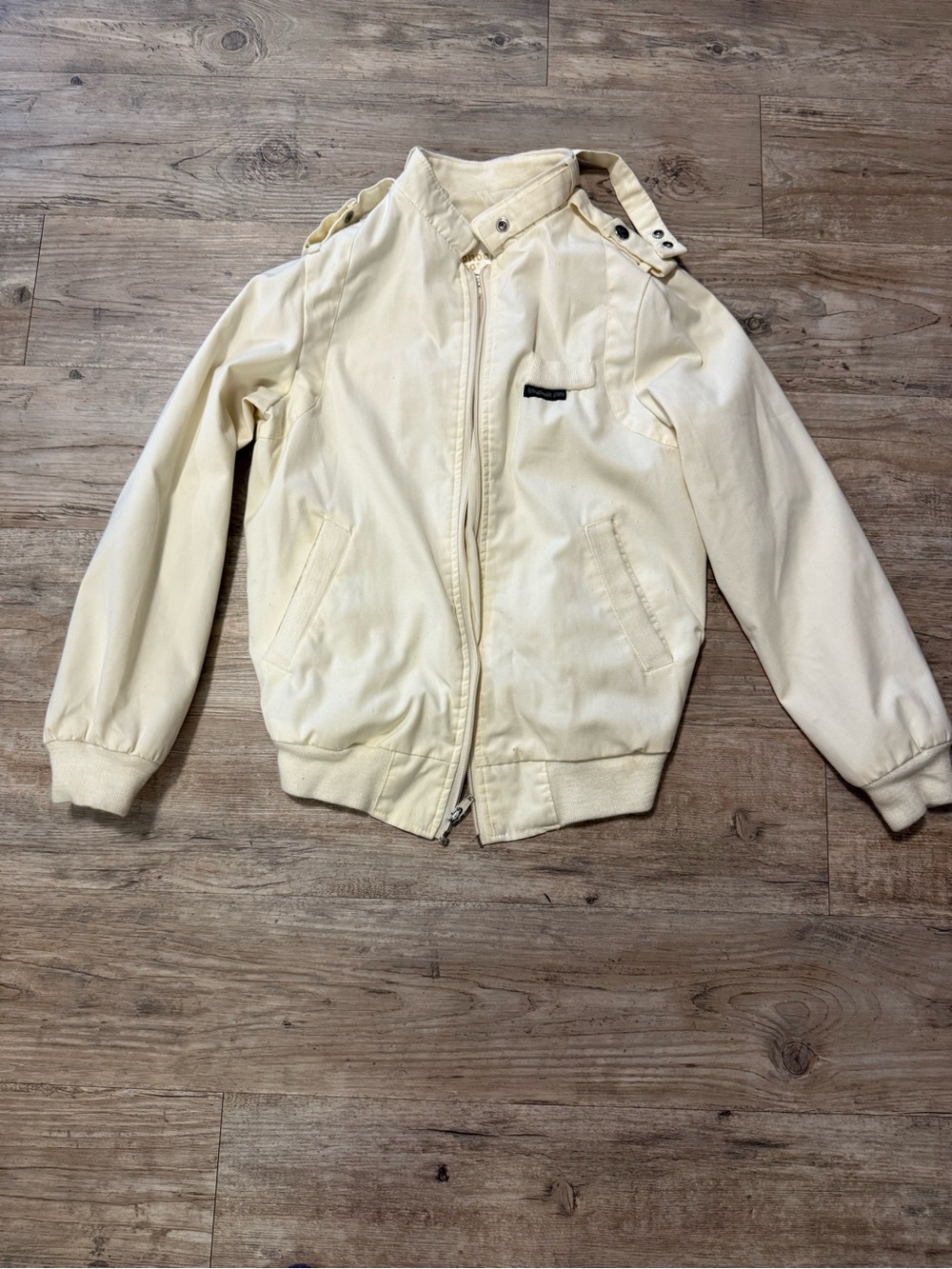 London Fog Cream Off-White Bomber Jacket